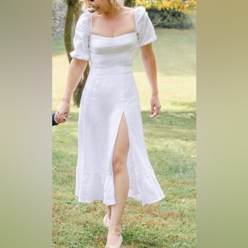 Reformation White Midi Dress